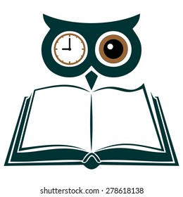 wise owl with book