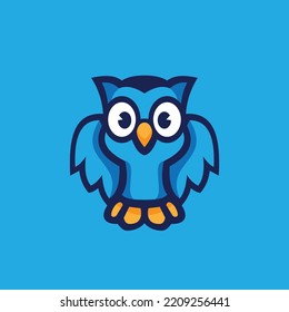 Wise Owl-Logo-Branding, zum Lehren, Lernen von App oder Service. Saubere Vektorgrafik-Gestaltung.
