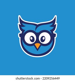 Wise Owl character mascot logo branding, for teaching, learning app or service. Clean vector illustration design.