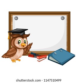 Wise Owl Character Near Chalkboard Vector Stock Vector (Royalty Free ...