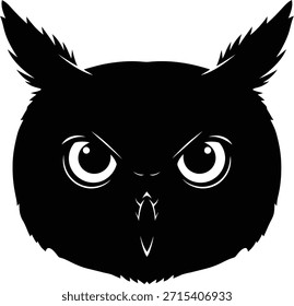 Ilustração vetor de silhueta cabeça de coruja sábia para o logotipo da educação e símbolos de conhecimento da sabedoria.
