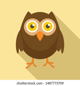 Wise owl icon. Flat illustration of wise owl vector icon for web design