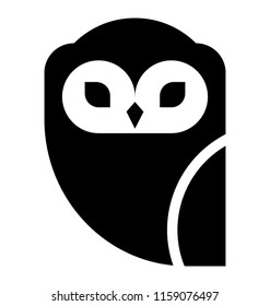 
Wise owl isolated solid icon
