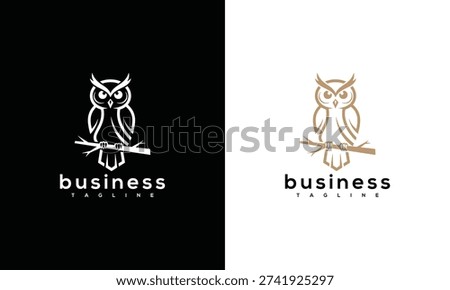 Wise Owl Logo Design - Minimalist Business Icon Education  Finance Brand Symbol.