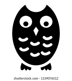 
A wise owl, night bird icon
