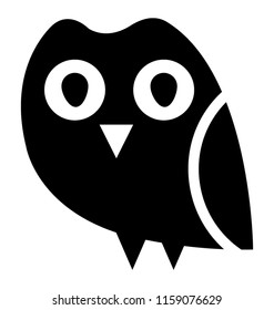 
A wise owl, night bird icon
