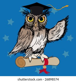 wise owl vector