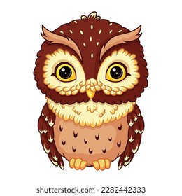 Wise Owl Vector Cartoon Illustration
