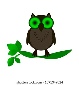 Wise owl. Vector illustration. Isolated.