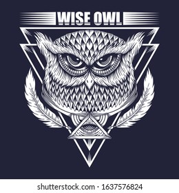 Wise Owl vector illustration for your company or brand
