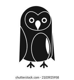 Wise polar owl black simple silhouette vector icon