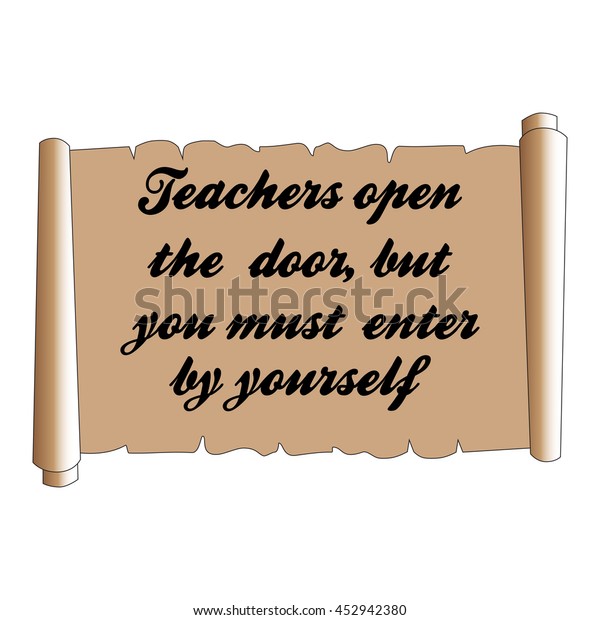 Wise Quote Teachers Open Door You Stock Vector Royalty Free