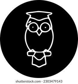 wise scholar owl black simple silhouette vector icon