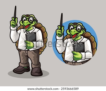A wise turtle mascot representing education and teaching