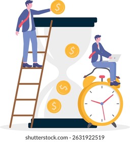 wisely allocating time concept of completing tasks flat illustration

