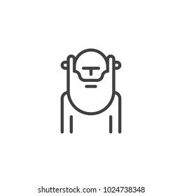 Wiseman with beard outline icon. linear style sign for mobile concept and web design. Wisdom person simple line vector icon. Symbol, logo illustration. Pixel perfect vector graphics