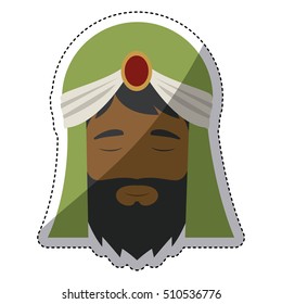 Wiseman cartoon of happy epiphany day design