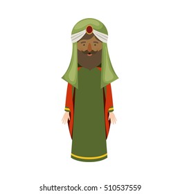 Wiseman cartoon of happy epiphany day design