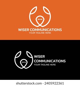 Wiser communications logo in different color versions