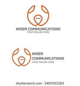 Wiser communications logo in different color versions