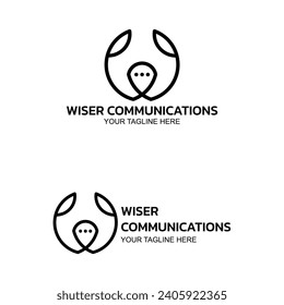 Wiser communications logo in different color versions