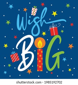 Wish Big Birthday Greeting Card Design Stock Vector (Royalty Free ...