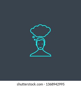 wish concept blue line icon. Simple thin element on dark background. wish concept outline symbol design. Can be used for web and mobile UI/UX