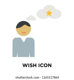 Wish icon vector isolated on white background, Wish transparent sign