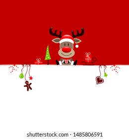 Wish List Christmas Reindeer And Icons Red And White