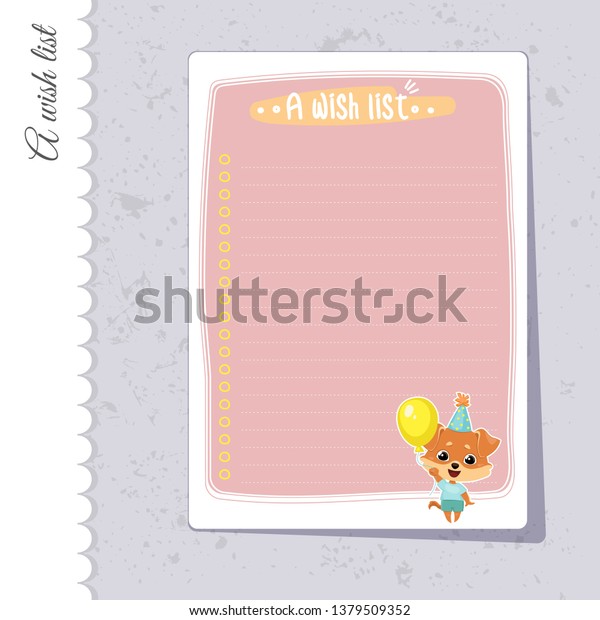 Birthday Wish List Template Printable from image.shutterstock.com