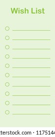 Wish list in flat style. Schedule template for school, office and time management. Vector illustration