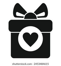 Wish list gift box icon simple vector. Key inventory. Positive love shop