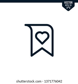 Wish list icon collection in outlined or line art style, editable stroke vector