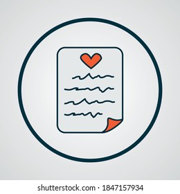 Wish list icon colored line symbol. Premium quality isolated paper element in trendy style.