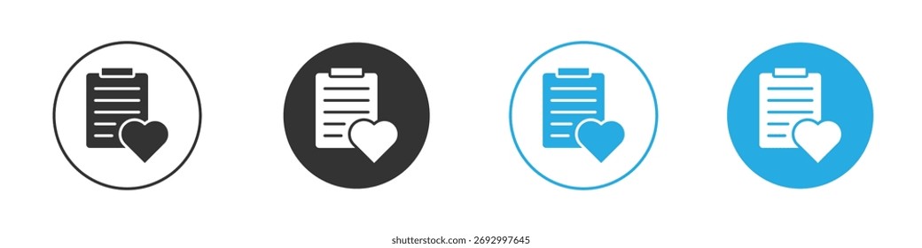 Ícone da lista de desejos no vetor plano editável em preto e branco