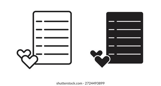 Ilustración del icono de la lista de deseos, Vector de línea delgada, signo de Diseño web,