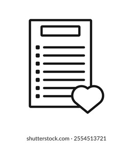 Wish list icon Isolated flat vector in outline