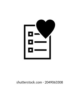 Wish list icon isolated on white background.
