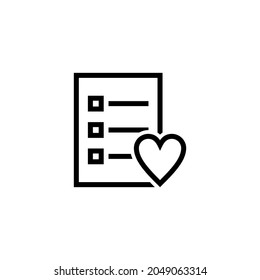 Wish list icon isolated on white background.