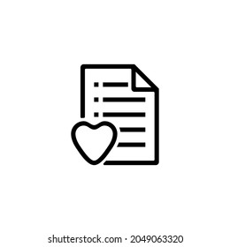 Wish list icon isolated on white background.