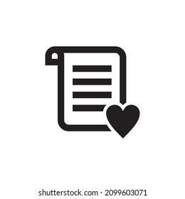Wish list icon isolated on white background.