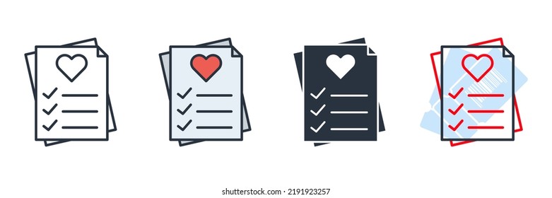 wish list icon logo vector illustration. Like document symbol template for graphic and web design collection