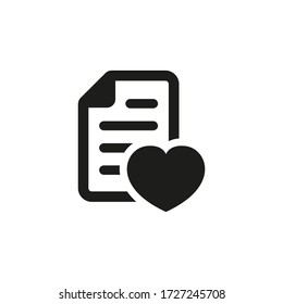 Wish list icon on white background.