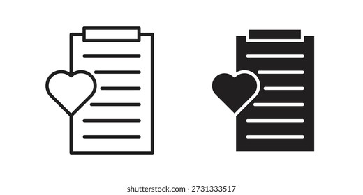 Icono de la lista de deseos sobre fondo blanco. Icono de Vector de stock