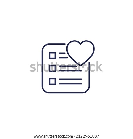 Wish list icon on white