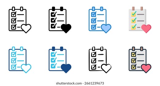 Wish list icon set multiple style collection 
