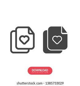 Wish list icon in simple outline design. EPS10 vector illustration. - Vector