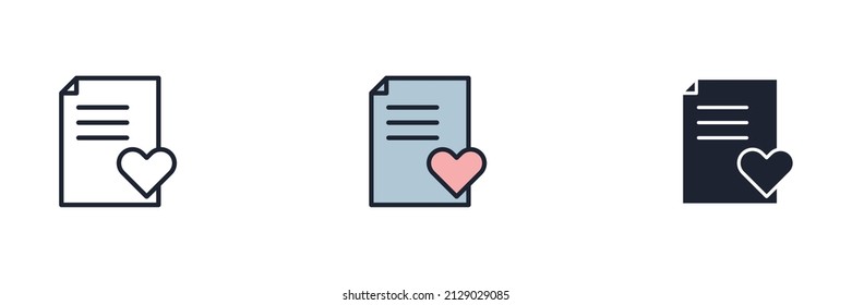 plantilla de símbolo de icono de lista de deseos para el logotipo de colección de diseño gráfico y web ilustración vectorial