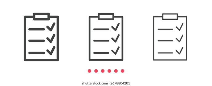 Icono de lista de deseos. Vector de icono de línea delgada