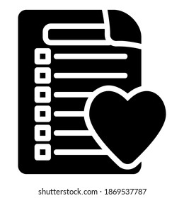 Wish list icon vector illustration in solid style for any projects, use for website mobile app presentation